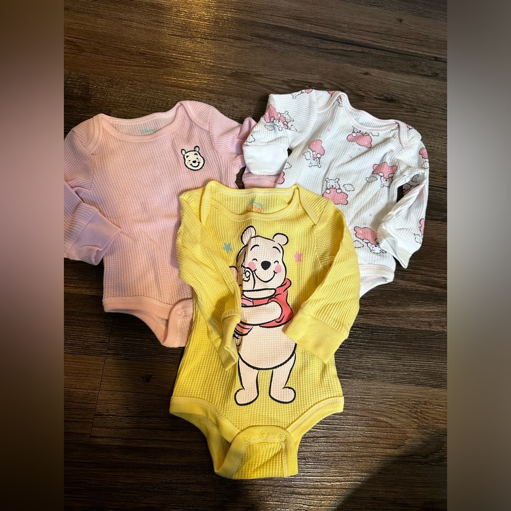 Winnie the Pooh Disney baby 6m bodysuit bundle